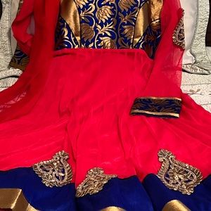 Net Anarkali Gown with net dupatta -